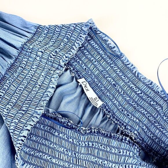 Dex off shoulder tencel chambray denim shirt S - Picture 8 of 12